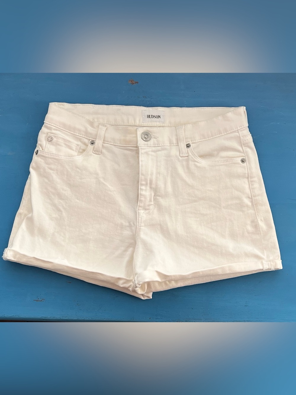 EUC Hudson Jeans Asha Denim Shorts White